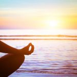 sitting meditation on beach